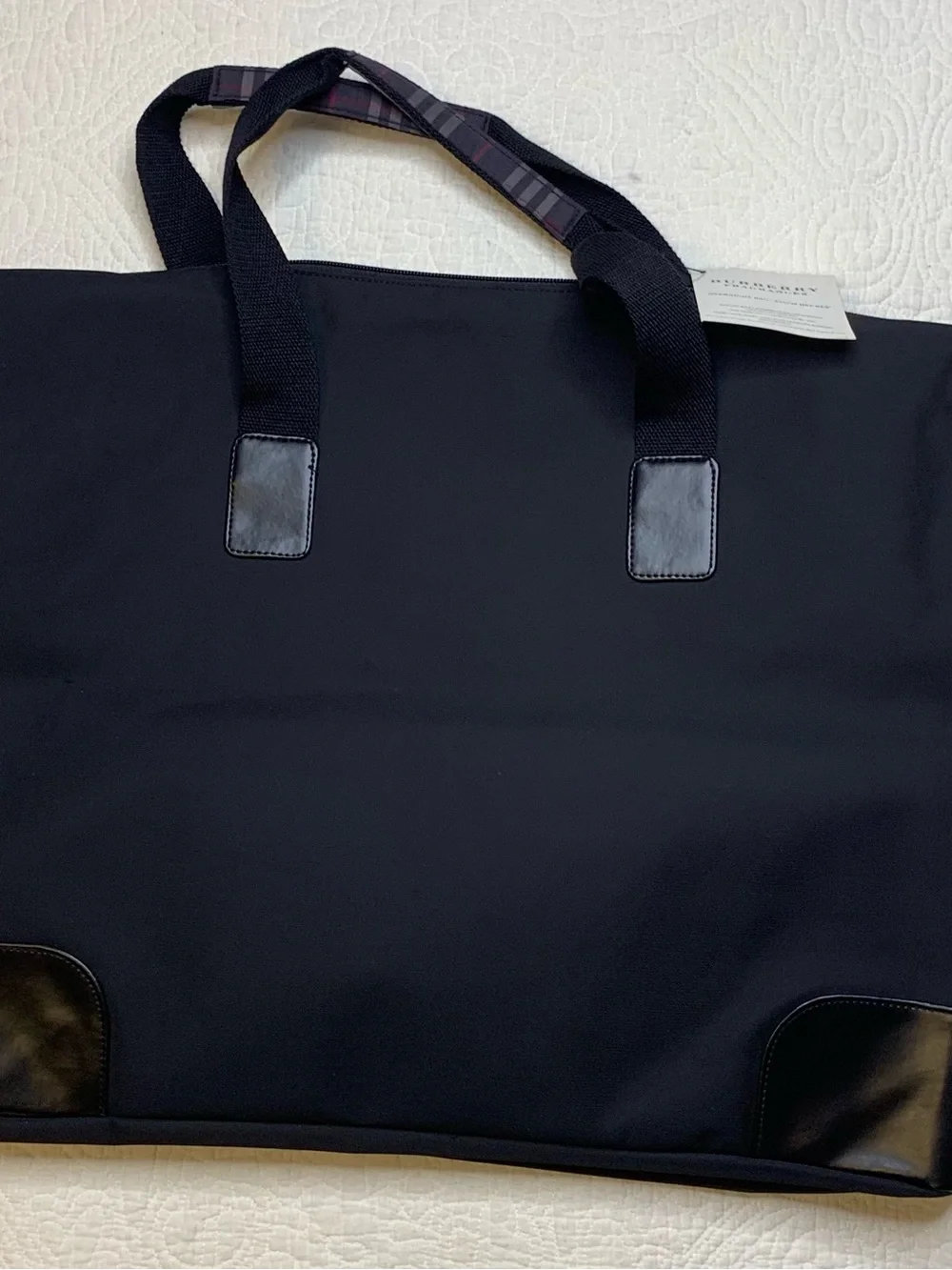 Authentic Burberry Fragrance Black Nylon Weekend Overnight Bag